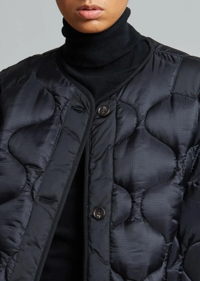 The Frankie Shop Teddy Quilted Jacket 8211 Black Shop Outerwear