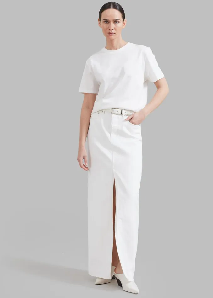 The Frankie Shop Texas Denim Pencil Skirt 8211 Off White Shop Denim
