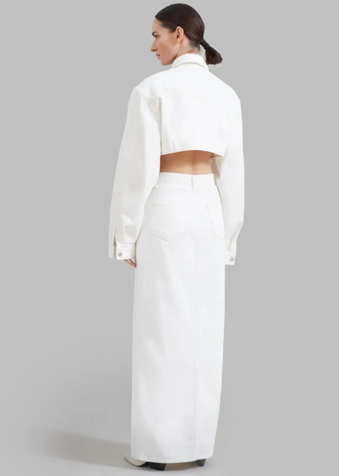 The Frankie Shop Texas Denim Pencil Skirt 8211 Off White Shop Denim