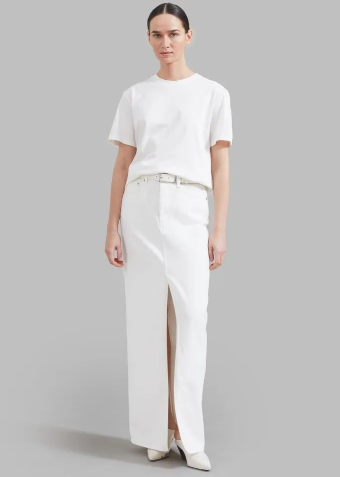 The Frankie Shop Texas Denim Pencil Skirt 8211 Off White Shop Denim