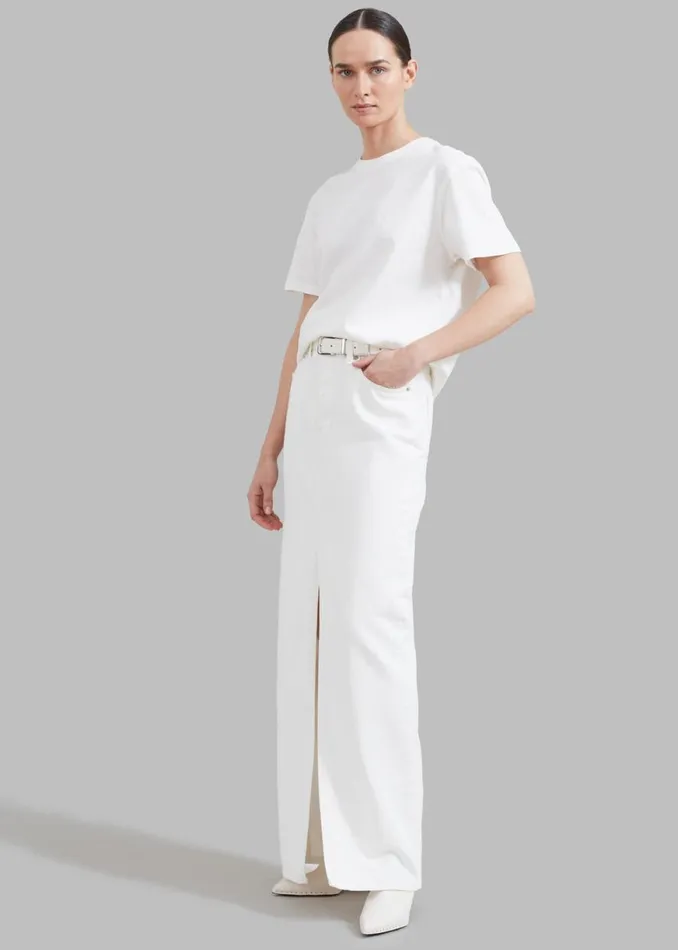 The Frankie Shop Texas Denim Pencil Skirt 8211 Off White Shop Denim