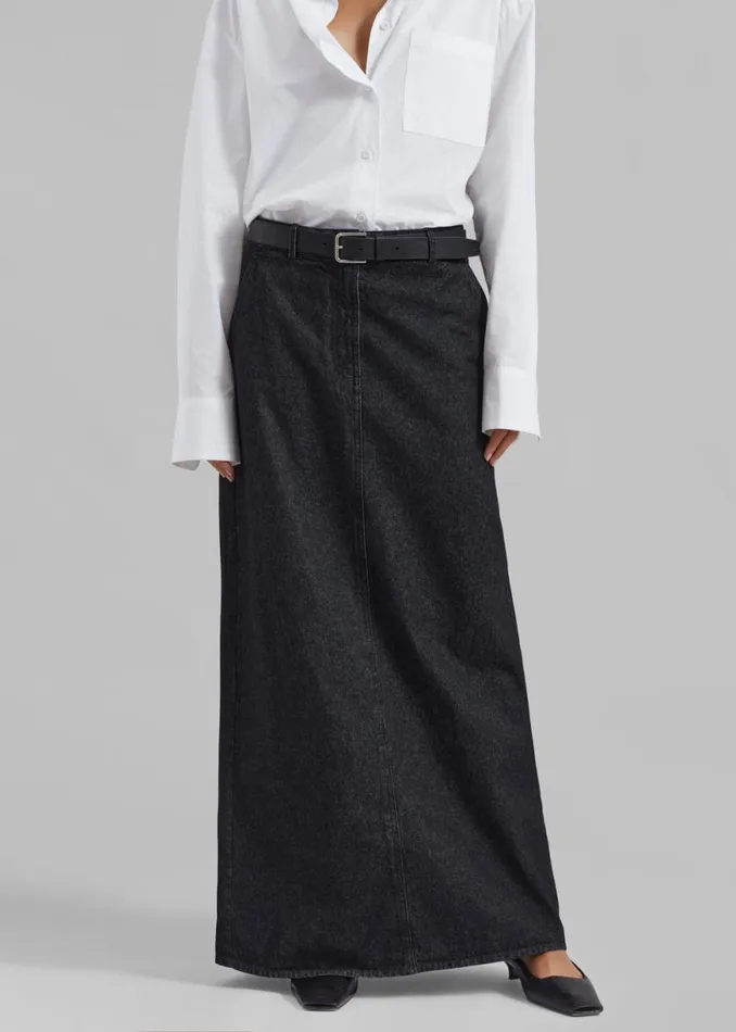 The Frankie Shop The Garment Eclipse Skirt 8211 Dark Grey Melange Shop Clothing