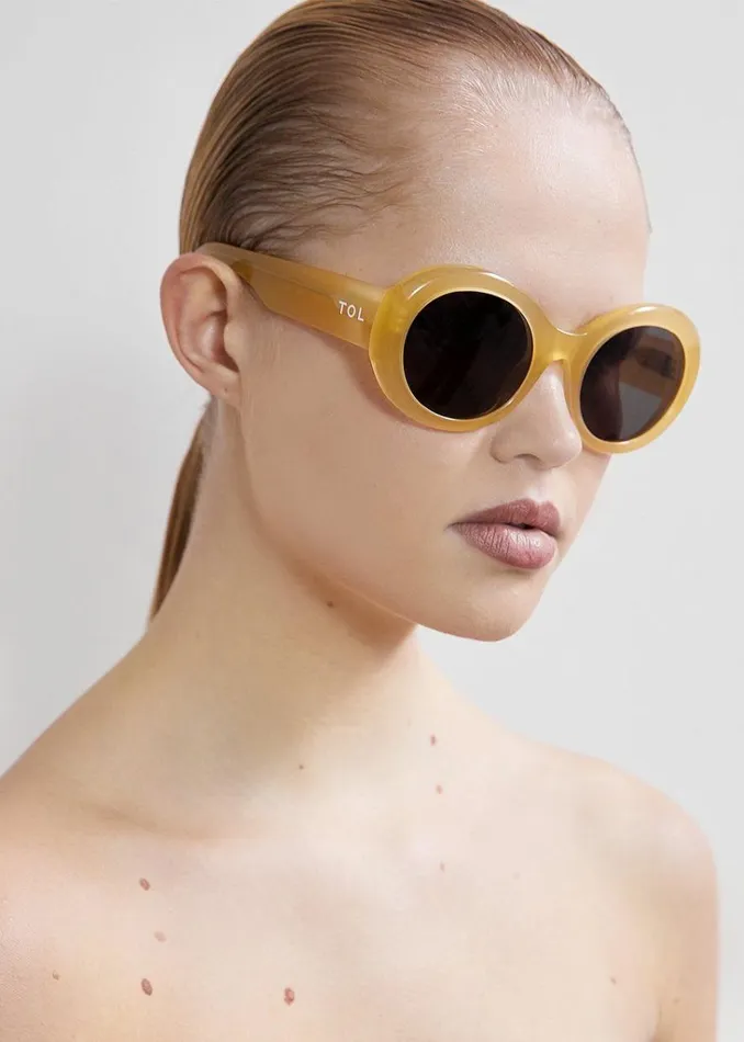 The Frankie Shop TOL Eyewear Double Round Sunglasses 8211 Honey Shop Accessories