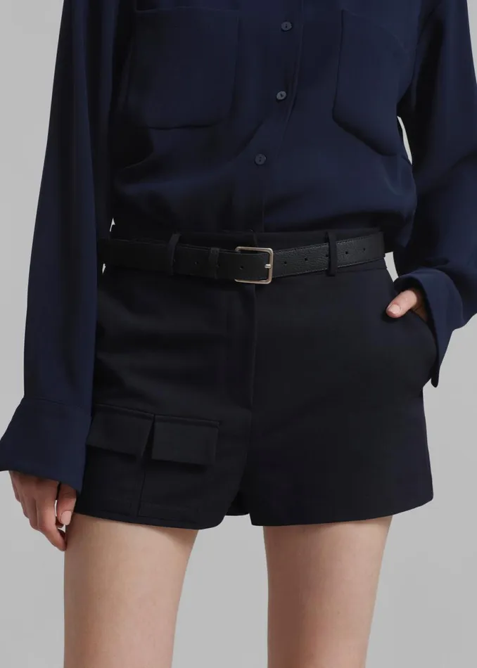 The Frankie Shop Wendy Mini Shorts 8211 Navy Shop Bottoms