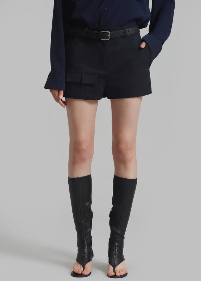 The Frankie Shop Wendy Mini Shorts 8211 Navy Shop Bottoms