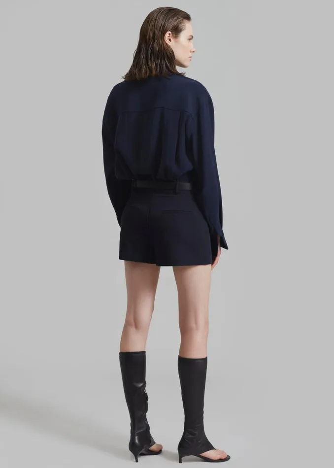 The Frankie Shop Wendy Mini Shorts 8211 Navy Shop Bottoms