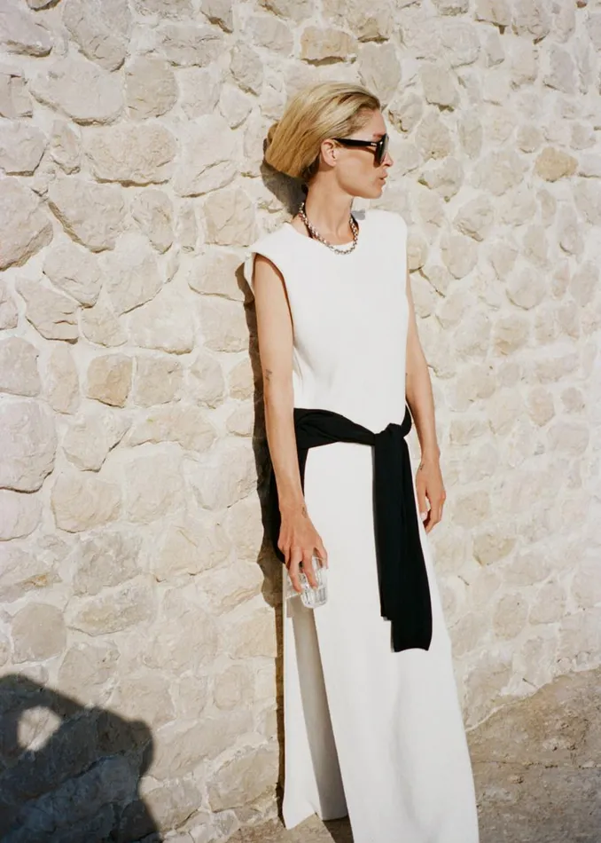 The Frankie Shop Wren Sleeveless Knit Dress 8211 White Shop Dresses
