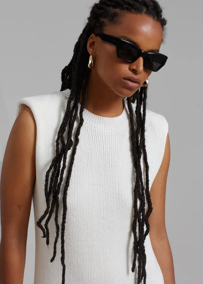 The Frankie Shop Wren Sleeveless Knit Dress 8211 White Shop Dresses