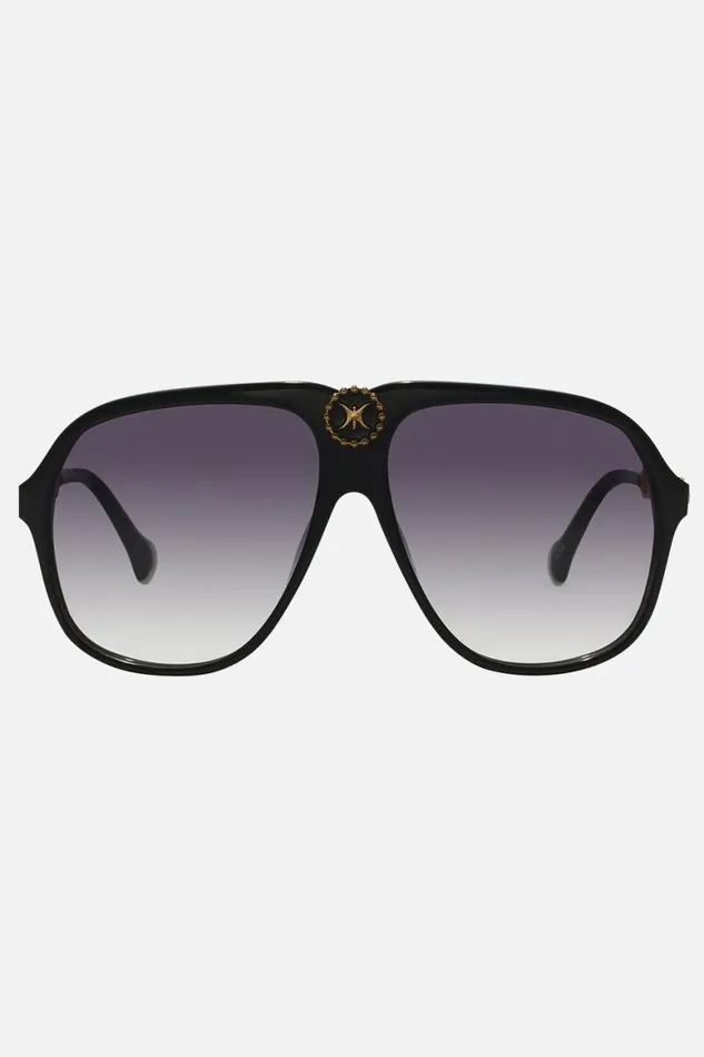 THE HEIRESS SUNGLASSES SOLID BLACK Solid Black WomensMens Camilla Sunglasses