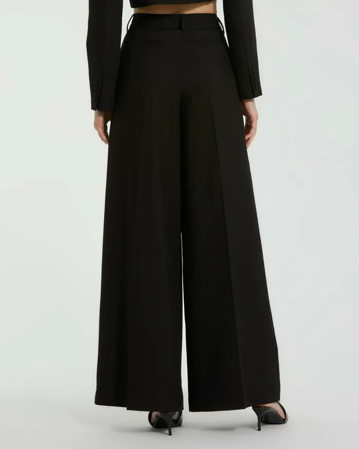 The MACkenzie Wide Leg Trouser 8211 FINAL SALE Black Women Pants Mac Duggal