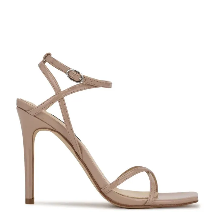 Tidle Ankle Strap Sandals Barely Nude Women Nine West Heels