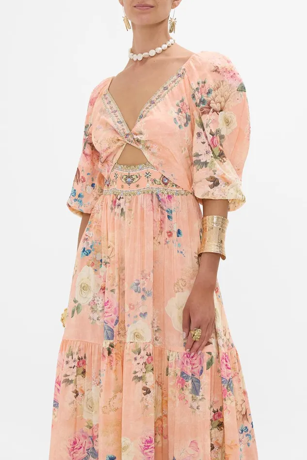 TIERED PUFF SLEEVE DRESS THE JEWELLERY PALACE The Jewellery Palace Womens Camilla Dresses