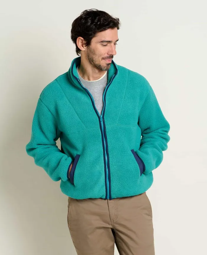 ToadandCo Jackets and Layers Men039s Campo Fleece Zip Jacket Cyan 8211 Men039s
