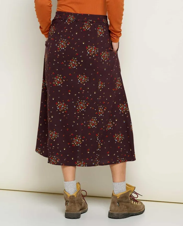 ToadandCo Skirts and Skorts Manzana PullOn Skirt Carob Floral Print 8211 Women039s