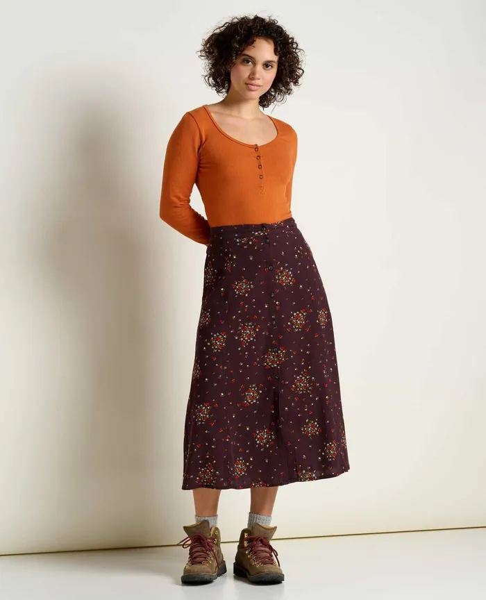 ToadandCo Skirts and Skorts Manzana PullOn Skirt Carob Floral Print 8211 Women039s