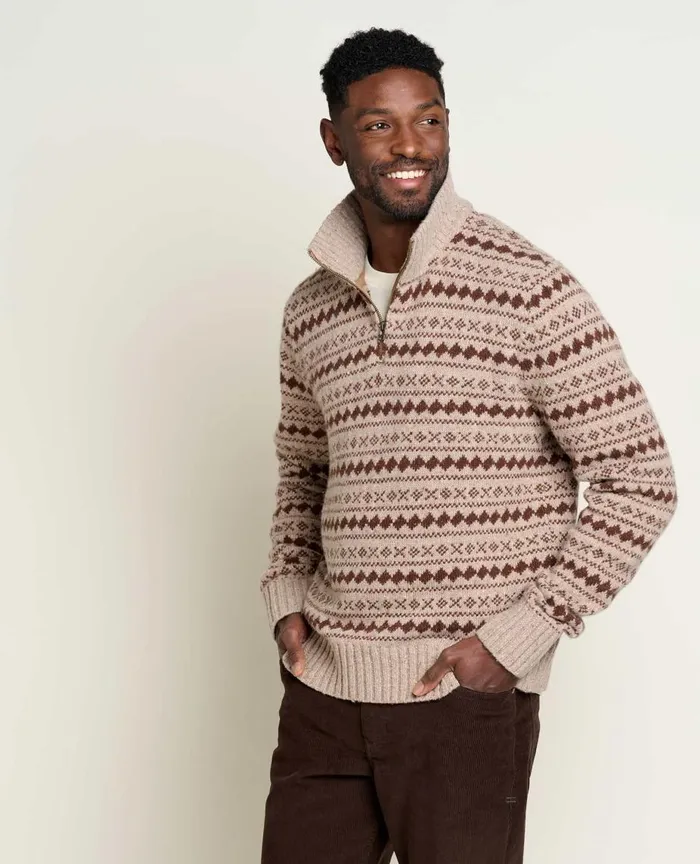 ToadandCo Sweaters Men039s Wilde 14 Zip Sweater Honey Brown 8211 Men039s