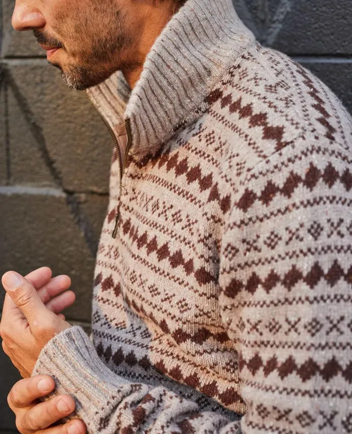 ToadandCo Sweaters Men039s Wilde 14 Zip Sweater Honey Brown 8211 Men039s