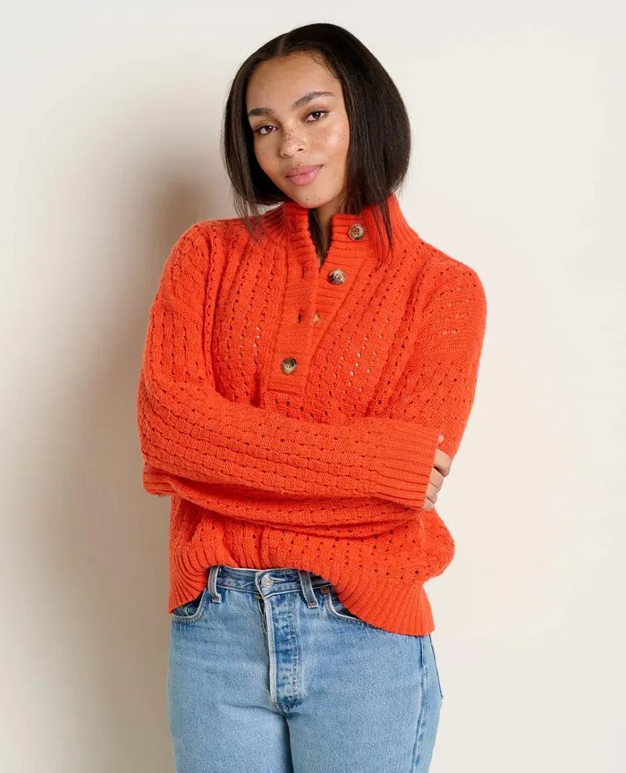 ToadandCo Sweaters Moss Point Henley Sweater Grenadine 8211 Women039s