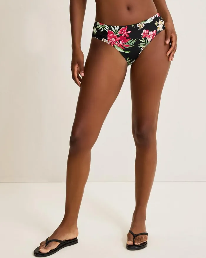 Tommy Bahama Bikini Bottoms Lily Cat Shirred HighWaist Bikini Bottoms Black 8211 Women
