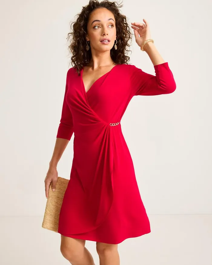 Tommy Bahama Dresses Clara 34Sleeve FauxWrap Dress Tango Red 8211 Women Tommy Bahama Dresses Clara 34Sleeve FauxWrap Dress Tango Red 8211 Women