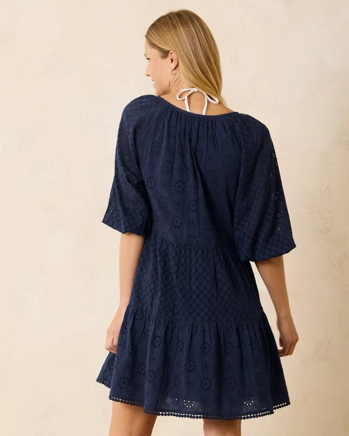 Tommy Bahama Dresses Harbour Eyelet Tiered Coverup Dress Mare Navy 8211 Women