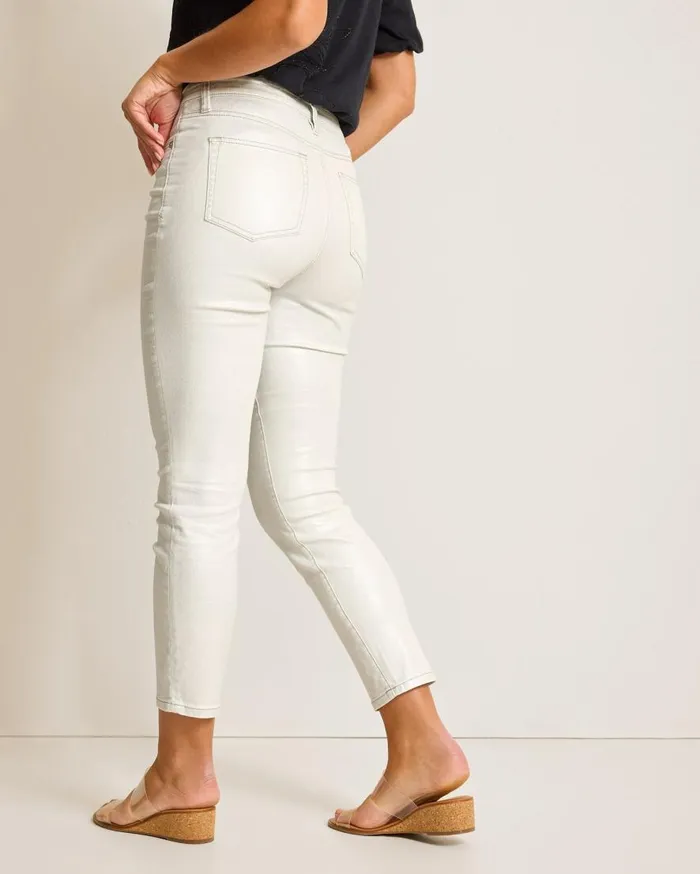 Tommy Bahama Jeans Metallic HighRise Ankle Jeans White 8211 Women Tommy Bahama Jeans Metallic HighRise Ankle Jeans White 8211 Women