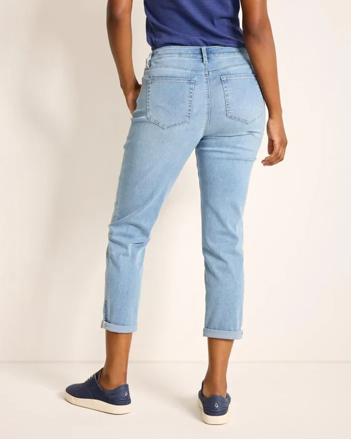 Tommy Bahama Jeans MidRise Boyfriend Jeans Light Bright Blue Wash 8211 Women