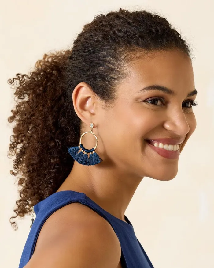 Tommy Bahama Jewelry Indigo Bay Bamboo Tassel Earrings Navy 8211 Women