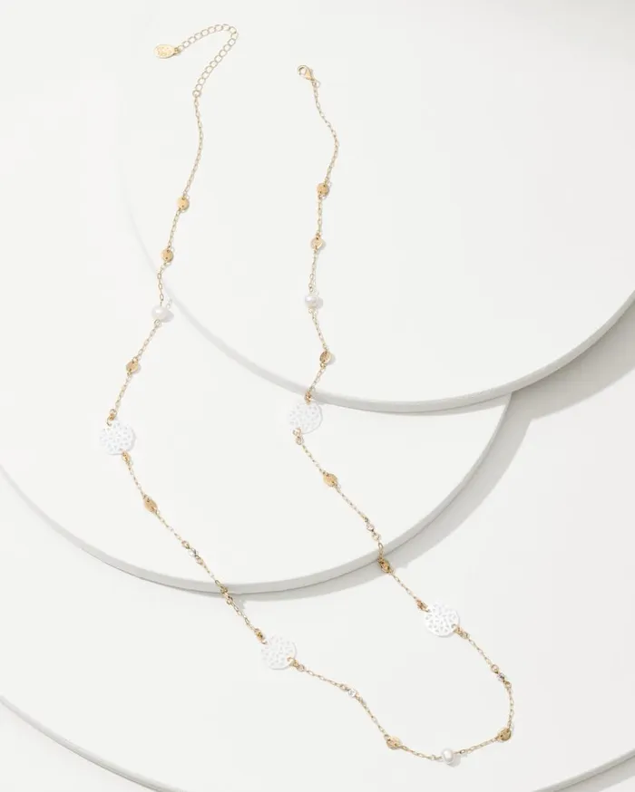 Tommy Bahama Jewelry Madeira Mother Of Pearl Station Necklace Gold 8211 Women