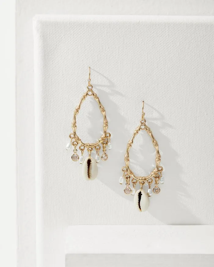 Tommy Bahama Jewelry Seaside Shell Drop Hoop Charm Earrings Gold 8211 Women