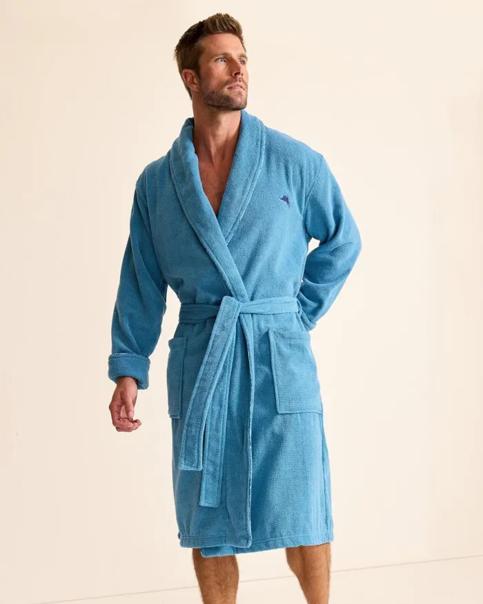Tommy Bahama Loungewear and Pajamas Loop Terry Robe Blue Fade 8211 Men