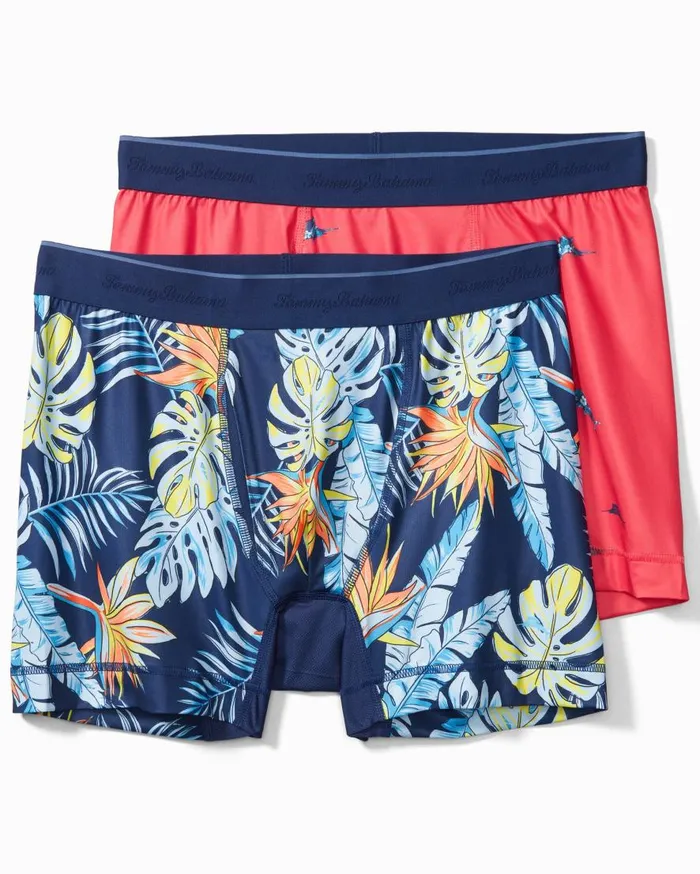 Tommy Bahama Loungewear and Pajamas Mesh Tech Print Boxer Briefs 2Pack Coral Novelty 8211 Men