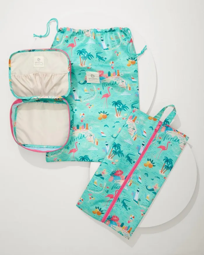 Tommy Bahama Luggage and Travel Greetings From Florida Packing Cube 6Piece Set Florida 8211 WomenBeach and Home