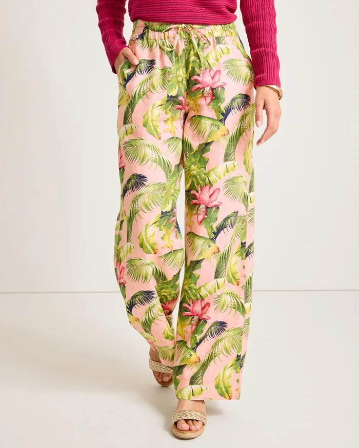 Tommy Bahama Pants and Crops Two Palms Frond Royal HighRise Linen Easy Pants Coral Haze 8211 Women Tommy Bahama Pants and Crops Two Palms Frond Royal HighRise Linen Easy Pants Coral Haze 8211 Women