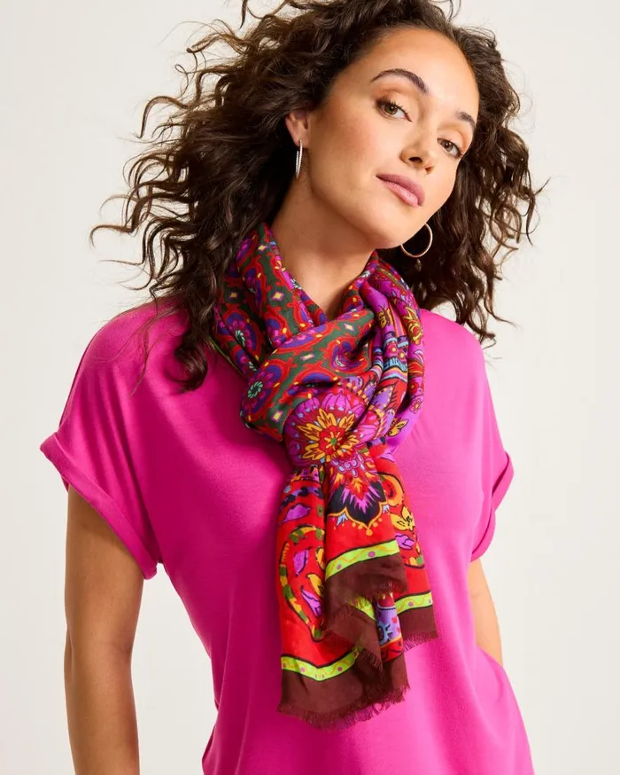 Tommy Bahama Scarves and Wraps Tile Patch Wrap Scarf Port 8211 Women Tommy Bahama Scarves and Wraps Tile Patch Wrap Scarf Port 8211 Women