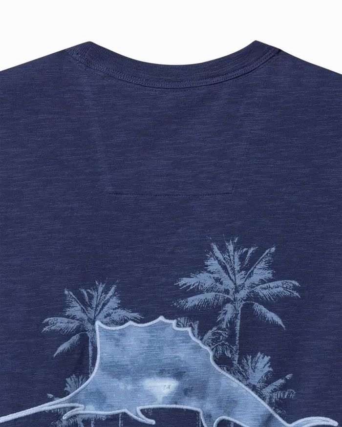 Tommy Bahama Shirts Azul Palms LongSleeve Lux TShirt Island Navy 8211 Men