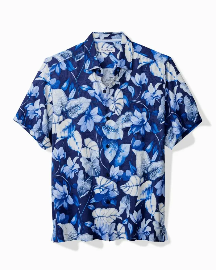 Tommy Bahama Shirts Azure Escape Silk Camp Shirt Royal Indigo 8211 Men