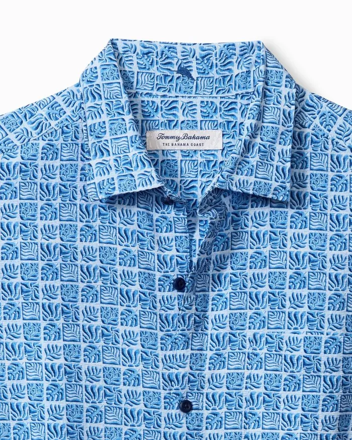 Tommy Bahama Shirts Bahama Coast Cozumel Tiles IslandZone Shirt Dew Drop 8211 Men