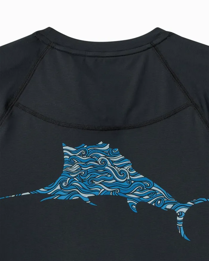 Tommy Bahama Shirts Chill Time Surf IslandZone ShortSleeve Rash Guard Jet Black 8211 Men Tommy Bahama Shirts Chill Time Surf IslandZone ShortSleeve Rash Guard Jet Black 8211 Men