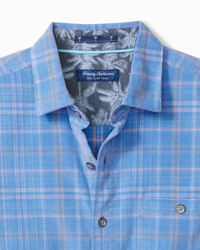 Tommy Bahama Shirts Coastline Cord Stretch Brisa Check Shirt Palace Blue 8211 Men
