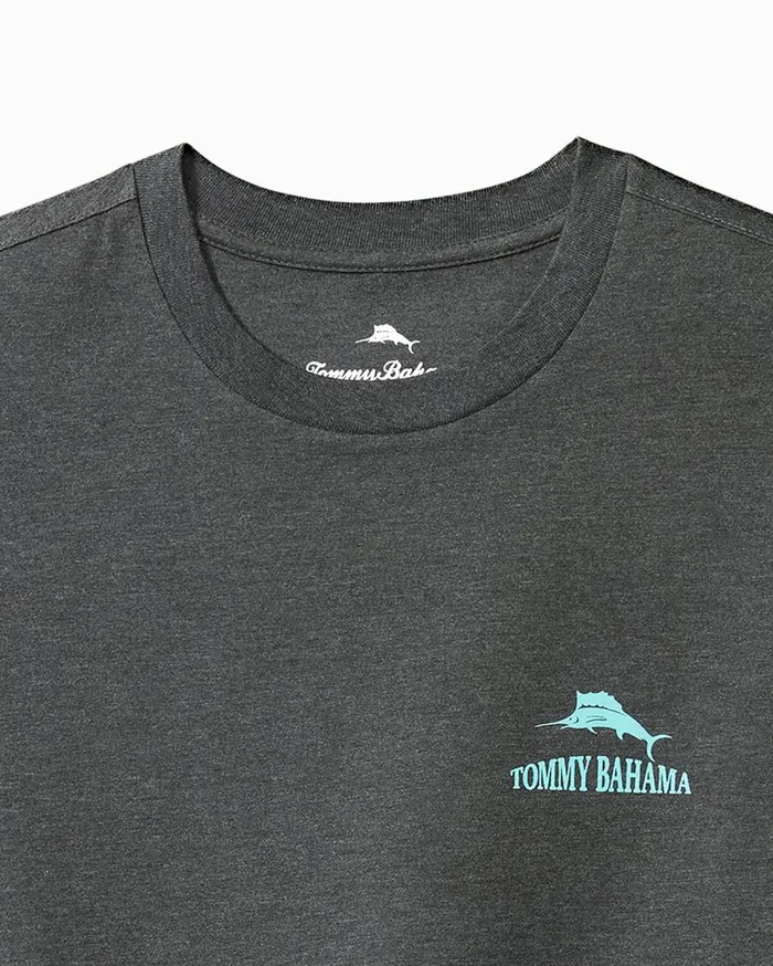 Tommy Bahama Shirts Five Star Hotel Graphic TShirt Coal Heather 8211 Men