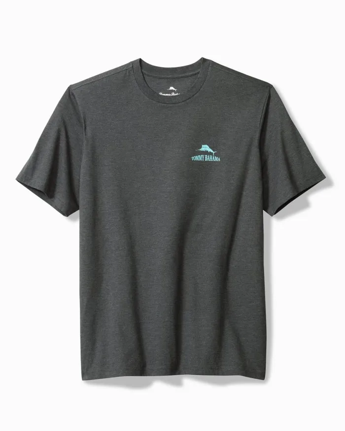 Tommy Bahama Shirts Five Star Hotel Graphic TShirt Coal Heather 8211 Men