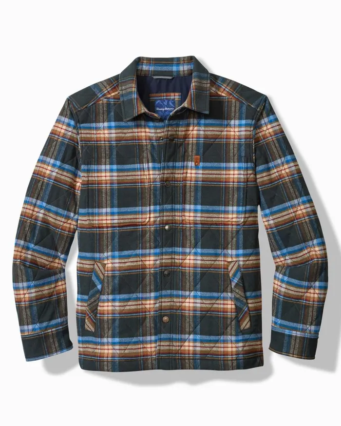 Tommy Bahama Shirts Oak Harbor Flannel Shirt Jacket Deep Slate 8211 Men