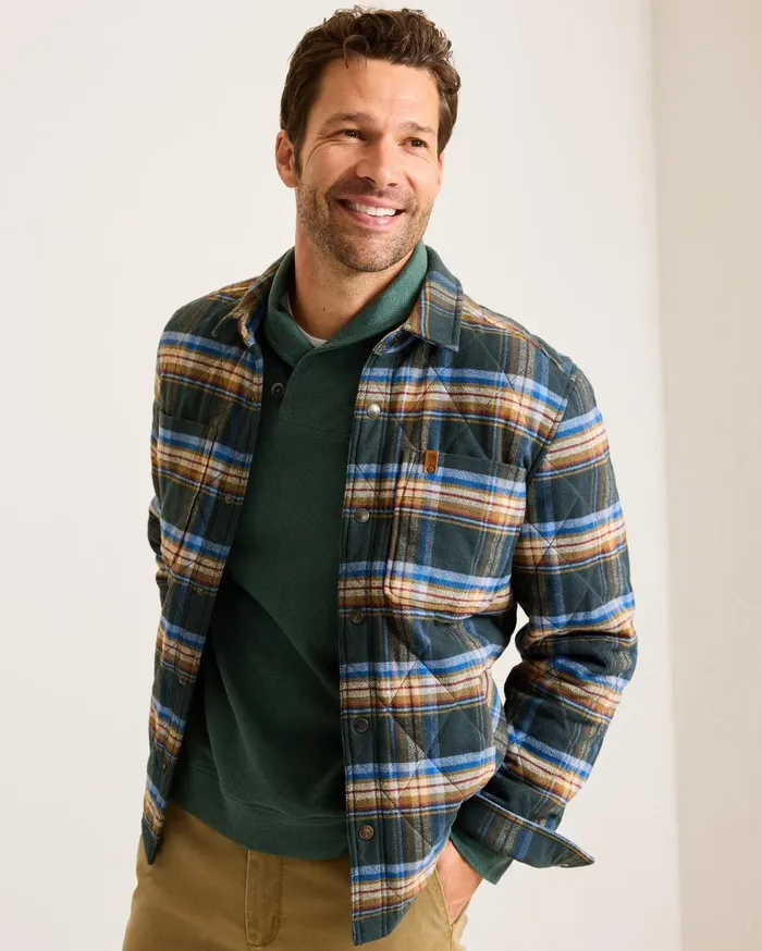 Tommy Bahama Shirts Oak Harbor Flannel Shirt Jacket Deep Slate 8211 Men