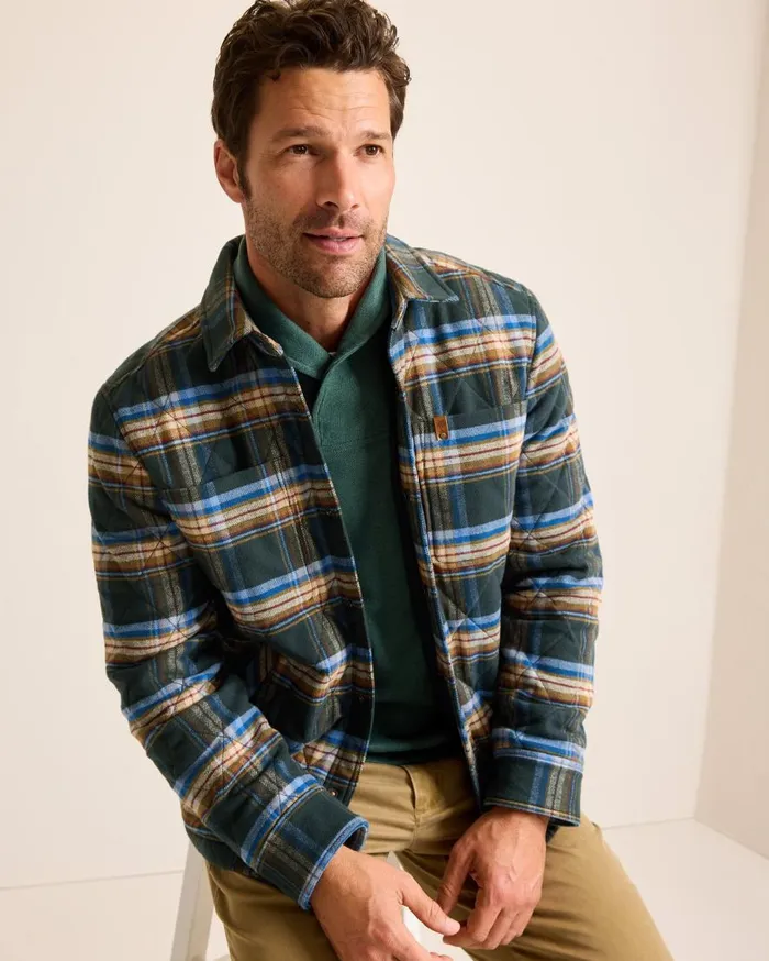 Tommy Bahama Shirts Oak Harbor Flannel Shirt Jacket Deep Slate 8211 Men