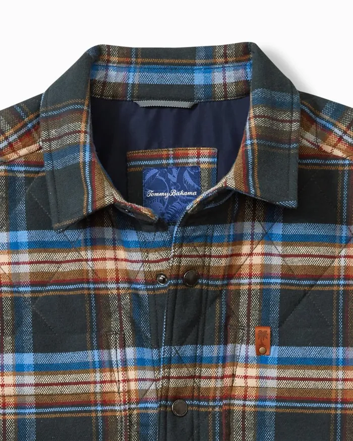 Tommy Bahama Shirts Oak Harbor Flannel Shirt Jacket Deep Slate 8211 Men
