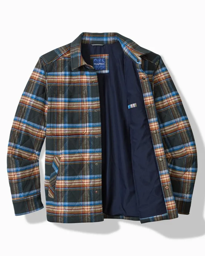 Tommy Bahama Shirts Oak Harbor Flannel Shirt Jacket Deep Slate 8211 Men