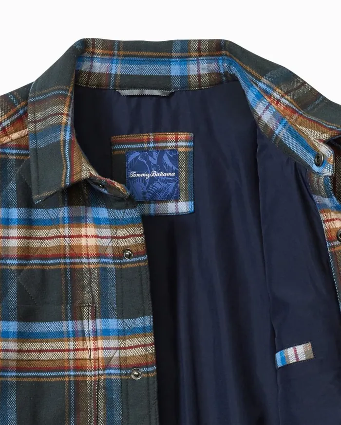 Tommy Bahama Shirts Oak Harbor Flannel Shirt Jacket Deep Slate 8211 Men