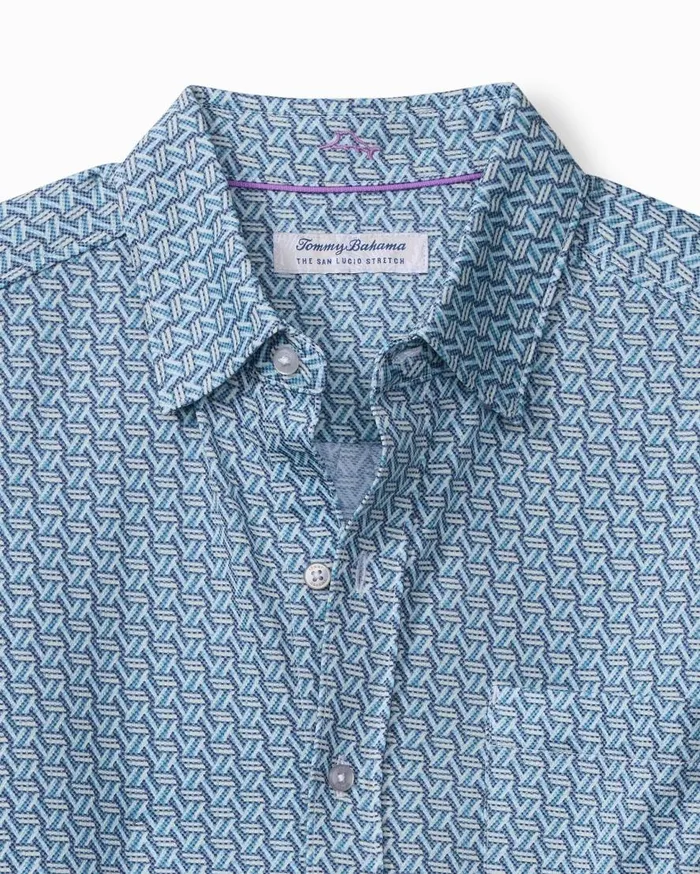 Tommy Bahama Shirts San Lucio Plaza Geo Knit Stretch Shirt Island Navy 8211 Men Tommy Bahama Shirts San Lucio Plaza Geo Knit Stretch Shirt Island Navy 8211 Men