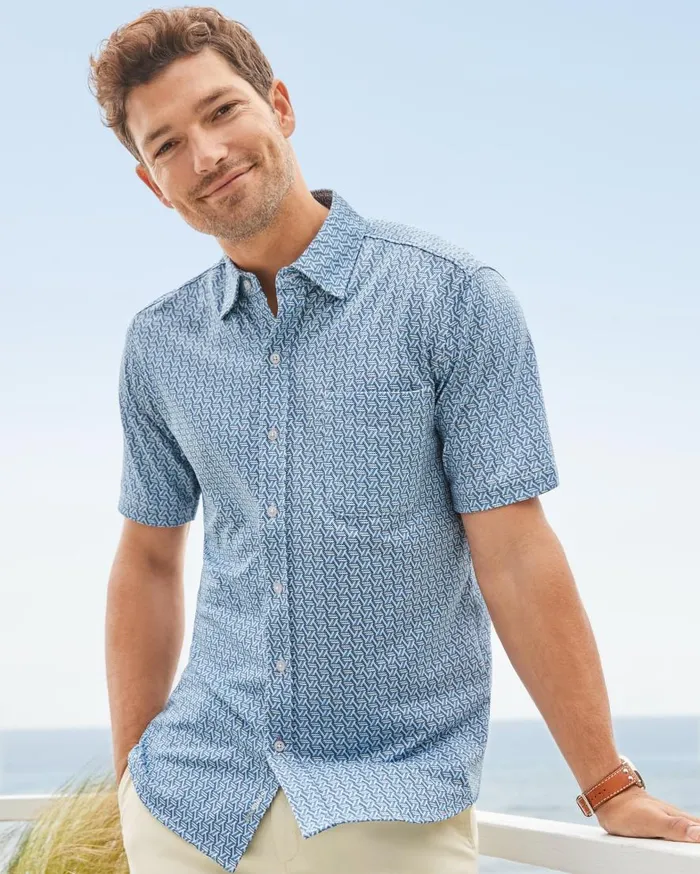 Tommy Bahama Shirts San Lucio Plaza Geo Knit Stretch Shirt Island Navy 8211 Men Tommy Bahama Shirts San Lucio Plaza Geo Knit Stretch Shirt Island Navy 8211 Men
